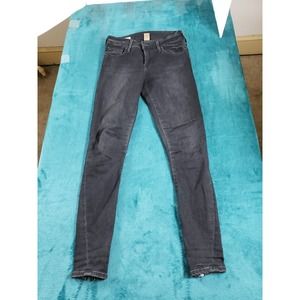 True Religion Jeans Womens Black Halle Skinny Pants sz 25 Stretch Zipped Ankles
